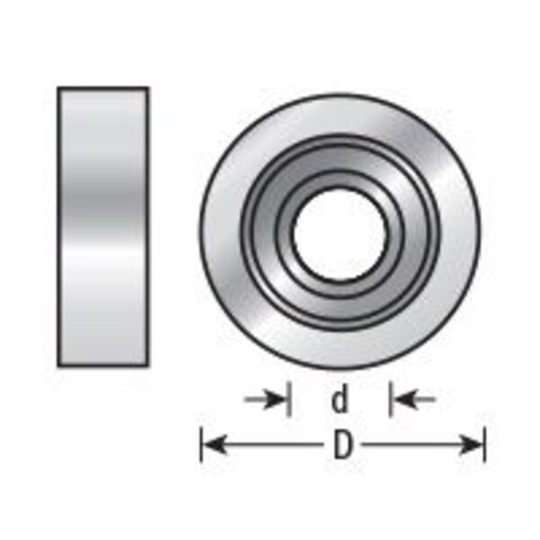 Amana Tool 47722 10mm x 26mm Metric Steel Ball Bearing Guide Cirlce Saw