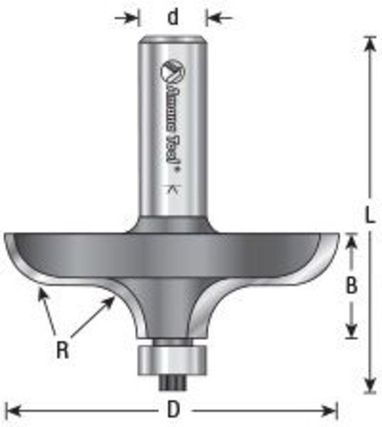 Amana Tool 49554 21/2" Handrail/Table Edge Router Bit 1/2" Shank