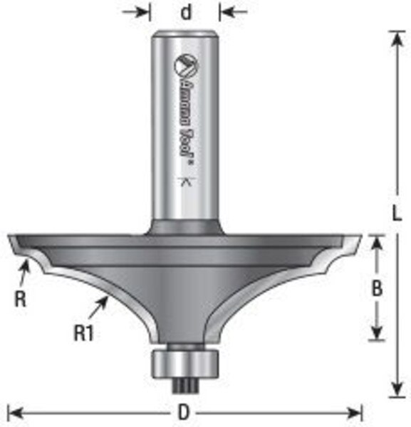 Amana Tool 49560 29/16" Handrail/Table Edge Router Bit 1/2" Shank