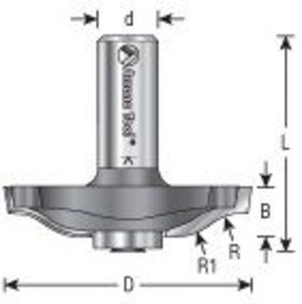 Amana Tool 54299 Base Moulding Ogee Edge Detail Bit w/BB 2 Flute