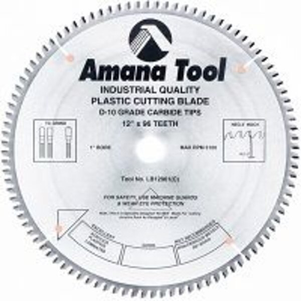 Amana Tool LB12961 12" 96T 2 TCG NoMelt Plastic Cutting Saw Blade