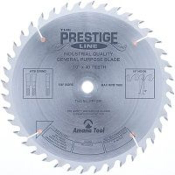 Amana Tool PR1040 10" 40T ATB Prestige Saw Blade 18 Hook Cirlce Saw