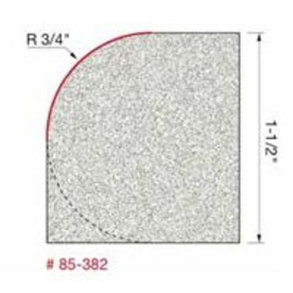 Freud 85382 3/4" Radius Roundover Router Bit for Solid Surface