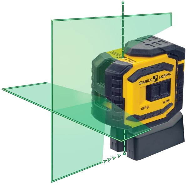 Stabila 03185 LAX 300G Green Beam Cross Line Laser with Plumb Bob